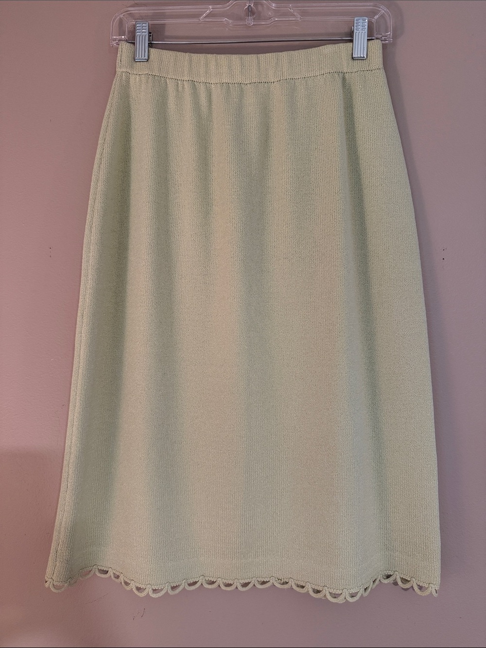 Vintage St. John Knit Skirt Green 10 Midi Skirt Pencil Skirt